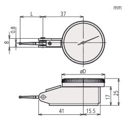 Đồng Hồ So Chân Gập, Dial Test Indicator, Horizontal Type 0,008", 0,0005", 9,52mm Stem Mitutoyo 513-407-10E 7 dong ho so chan gap dial test indicator horizontal type 0 008 0 0005 4 9 52mm stem bracket 513 407 10t 1