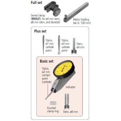 Đồng Hồ So Chân Gập, Dial Test Indicator, Horizontal Type 0,5mm, 0,01mm, 4/8mm Stem, with Bracket Mitutoyo 513-414-10T 11 dong ho so chan gap dial test indicator horizontal type 1mm 0 01mm 4 8mm stem 513 415 10a 2