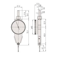 Đồng Hồ So Chân Gập, Dial Test Indicator Parallel Type 0,8mm, 0,01, 8mm Stem Mitutoyo 513-484-10E 9 dong ho so chan gap dial test indicator parallel type 0 2mm 0 002 8mm stem 513 485 10e 1