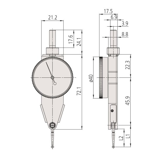 Đồng Hồ So Chân Gập, Dial Test Indicator Parallel Type 0,2mm, 0,002, 8mm Stem Mitutoyo 513-485-10E 4 Đồng Hồ So Chân Gập, Dial Test Indicator Parallel Type 0,2mm, 0,002, 8mm Stem Mitutoyo 513-485-10E - Ảnh 2