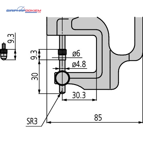 Đồng hồ đo độ dày cơ khí, 0-10mm, 0,01mm Mitutoyo 7313 4 Đồng hồ đo độ dày cơ khí, 0-10mm, 0,01mm Mitutoyo 7313 - Ảnh 2