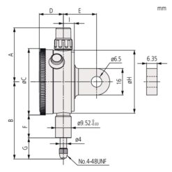 Đồng Hồ So Cơ Khí Lug Back, AGD/ANSI 0,125",0,001" Mitutoyo 1781A 7 dong ho so co khi flat back agd ansi 0 025 0 0001 mitutoyo 1803a 10 1