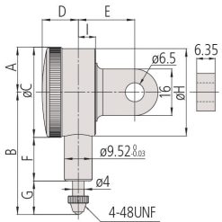 Đồng Hồ So Cơ Khí, Dial Indicator, Flat Back 5mm, 0,01mm Mitutoyo 1045AB 7 dong ho so co khi flat back ansi agd type 0 5mm 0 002mm mitutoyo 1011sb 11 1