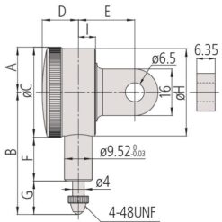 Đồng Hồ So Cơ Khí, Dial Indicator, Flat Back, AGD/ANSI 0,025", 0,0001", Jeweled Bearing Mitutoyo 1925AB-10 7 dong ho so co khi flat back ansi agd type 0 5mm 0 002mm mitutoyo 1011sb 11 1