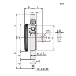 Đồng Hồ So Cơ Khí, Dial Indicator, Flat Back, AGD/ANSI 0,125", 0,0005" Mitutoyo 2506SB 7 dong ho so co khi lug back agd ansi 0 05 0 0001 mitutoyo 2923sb 10 1