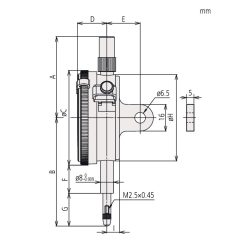 Đồng Hồ So Cơ Khí Flat Back 0,5mm, 0,01mm Mitutoyo 2971AB 7 dong ho so co khi lug back agd ansi ip64 0 008 0 0001 mitutoyo 2910a 72 1