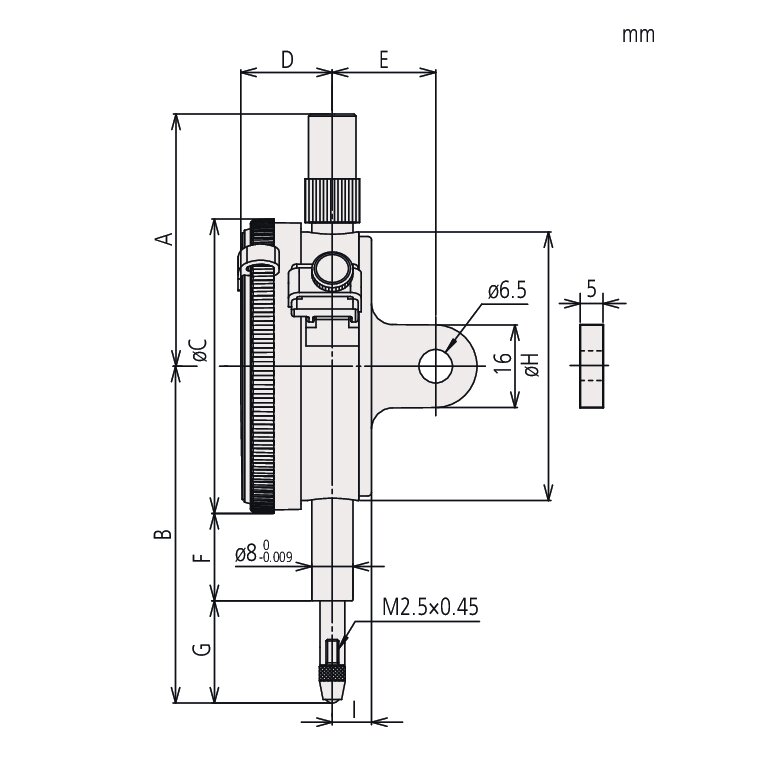 Đồng Hồ So Cơ Khí Flat Back 0,5mm, 0,01mm Mitutoyo 2971AB 5 Đồng Hồ So Cơ Khí Flat Back 0,5mm, 0,01mm Mitutoyo 2971AB - Ảnh 2