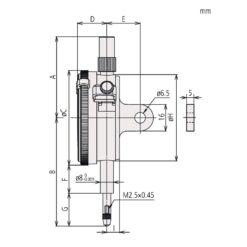 Đồng Hồ So Cơ Khí Lug Back, One Revolution 0,16mm, 0,001mm Mitutoyo 2901AB-10 5 dong ho so co khi lug back one revolution 0 08mm 0 001mm ip64 mitutoyo 2900a 70 1