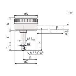 Đồng Hồ So Cơ Khí Mặt Lớn Back Plunger, AGD/ANSI 0,2", 0,001" Mitutoyo 1166A 9 dong ho so co khi mat lon back plunger 0 04 0 001 mitutoyo 1961a 1