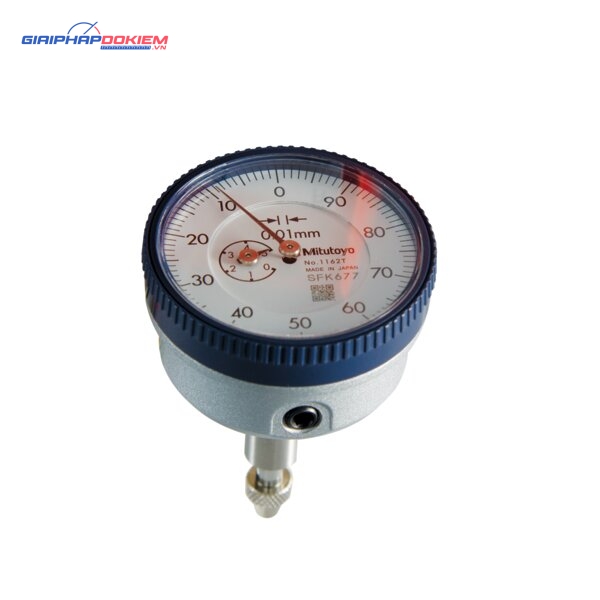 Đồng Hồ So Cơ Khí Mặt Lớn, Dial Indicator, Back Plunger 5mm, 0,01mm, One Revolution Mitutoyo 1162A 1 Đồng Hồ So Cơ Khí Mặt Lớn, Dial Indicator, Back Plunger 5mm, 0,01mm, One Revolution Mitutoyo 1162A