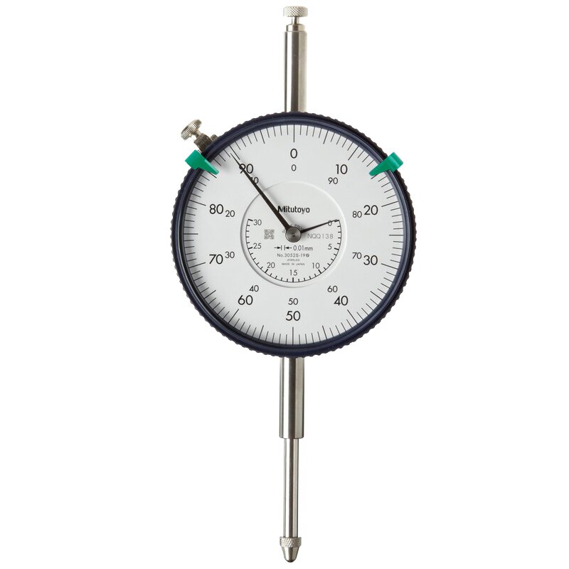 Đồng Hồ So Cơ Khí Mặt Lớn, Dial Indicator, Flat Back 30mm, 0,01mm, Shockp., Coax. Rev. Count Mitutoyo 3052SB-19 5 Đồng Hồ So Cơ Khí Mặt Lớn, Dial Indicator, Flat Back 30mm, 0,01mm, Shockp., Coax. Rev. Count Mitutoyo 3052SB-19