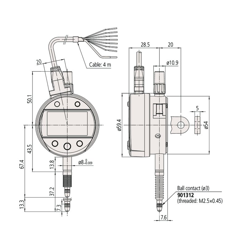 Đồng Hồ So Điện Tử Cấp Nguồn Bên Ngoài, Digital Indicator Signal ID-C Inch/Metric, 0,5", 0,00005", Lug Back Mitutoyo 543-351 5 Đồng Hồ So Điện Tử Cấp Nguồn Bên Ngoài, Digital Indicator Signal ID-C Inch/Metric, 0,5", 0,00005", Lug Back Mitutoyo 543-351 - Ảnh 2