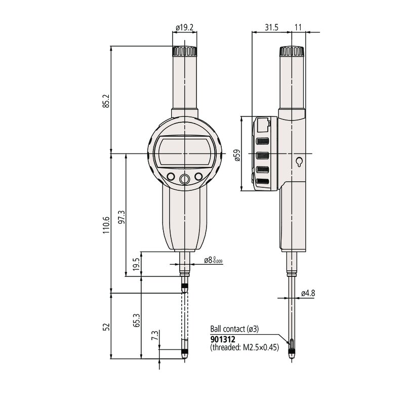 Đồng Hồ So Điện Tử Đa Chức Năng 50,8mm, 0,001mm Mitutoyo 543-490B 7 Đồng Hồ So Điện Tử Đa Chức Năng 50,8mm, 0,001mm Mitutoyo 543-490B - Ảnh 2