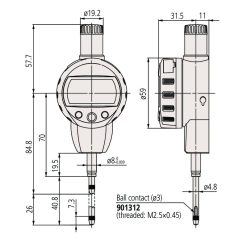 Đồng Hồ So Điện Tử, Digital Indicator ID-C, ANSI/AGD Inch/Metric, 1", 0,00005", Flat Back Mitutoyo 543-472B 10 dong ho so dien tu digital indicator id c ansi agd inch metric 1 0 00005 flat back 543 472b 1