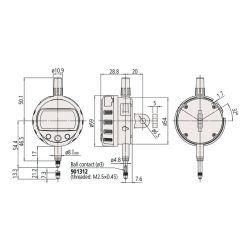 Đồng hồ so điện tử, Digital Indicator ID-C, Low Force 12,7mm, 0,01mm, Flat Back Mitutoyo 543-404B 11 dong ho so dien tu digital indicator id c ansi agd inch metric 1 0 0005 flat back 543 476b 1