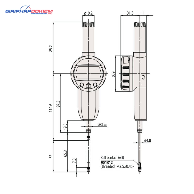 Đồng Hồ So Điện Tử, Digital Indicator ID-C Inch/Metric, 2", 0,0005", Flat Back Mitutoyo 543-495B 7 Đồng Hồ So Điện Tử, Digital Indicator ID-C Inch/Metric, 2", 0,0005", Flat Back Mitutoyo 543-495B - Ảnh 2