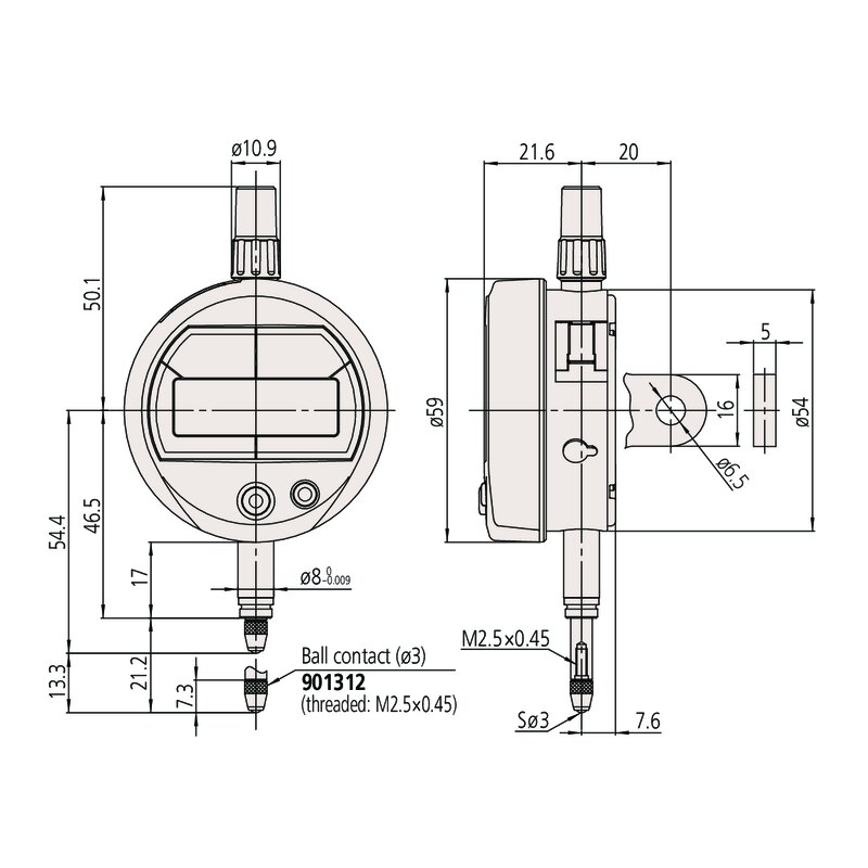Đồng hồ so điện tử ID-SS, ANSI/AGD Inch/Metric, 0,5", 0,00005", Lug Back Mitutoyo 543-502 4 Đồng hồ so điện tử ID-SS, ANSI/AGD Inch/Metric, 0,5", 0,00005", Lug Back Mitutoyo 543-502 - Ảnh 2