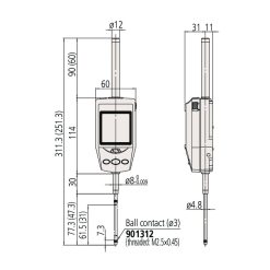 Đồng Hồ So Điện Tử Loại Mỏng, Digital Indicator ID-H, BS AC-Adapter 60,9mm, 0,0005mm Mitutoyo 543-563E 11 dong ho so dien tu loai mong digital indicator id h bs ac adapter inch metric 2 4 0 00002 ansi agd 543 564e 1