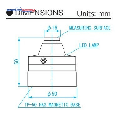 Dụng cụ sét zero trục Z điện tử Chiều cao 50mm Niigata Seiki TP-50M 2 Dụng cụ sét zero trục Z điện tử Chiều cao 50mm Niigata Seiki TP-50M - Ảnh 2
