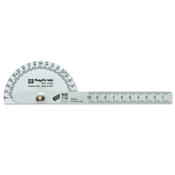 Dưỡng đo góc bán nguyệt 0-180º vạch chia Kaidan Niigataseiki PRT-19KD 3 Dưỡng đo góc bán nguyệt 0-180º vạch chia Kaidan Niigataseiki PRT-19KD