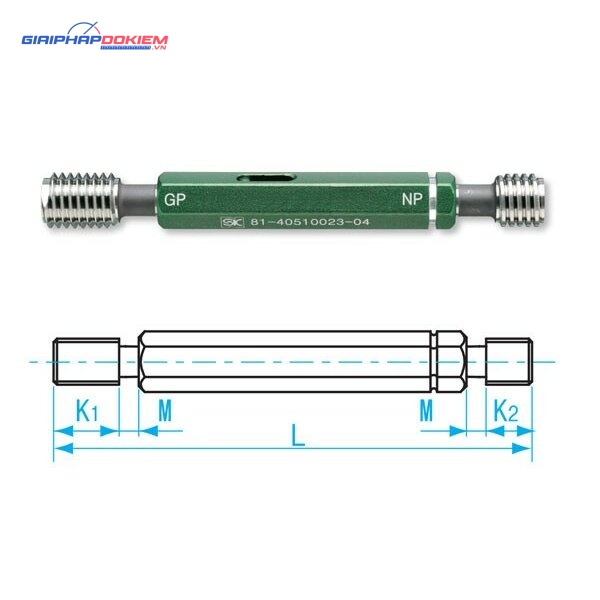 Dưỡng đo ren trong M3x0.5-GPNP-6H, Niigata Seiki GPNP-0305I 3 Dưỡng đo ren trong M3x0.5-GPNP-6H, Niigata Seiki GPNP-0305I