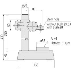 ga do may do gauge stand with hardened steel anvil d 58mm serrated anvil heigh column 519 109 10 1