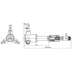 Panme Đo Lỗ 3 Chấu Điện Tử Metric, 225-250mm, IP65, TIN Mitutoyo 468-179 11 panme do lo 3 chau dien tu metric 275 300mm ip65 tin mitutoyo 468 181 1