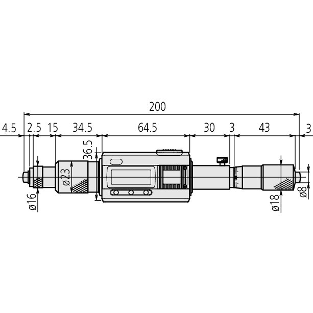 Panme Đo Trong Dạng Thanh Nối Điện Tử 200-225mm Mitutoyo 339-101 3 Panme Đo Trong Dạng Thanh Nối Điện Tử 200-225mm Mitutoyo 339-101 - Ảnh 2