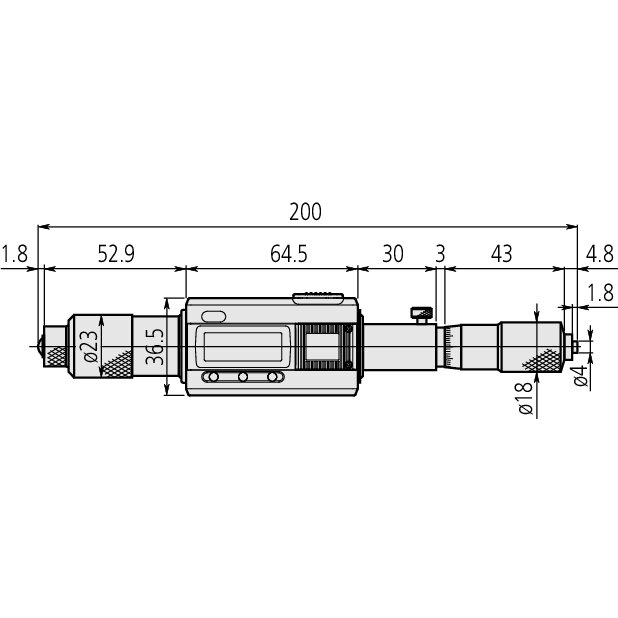 Panme Đo Trong Dạng Thanh Nối Điện Tử 200-1000mm Mitutoyo 337-301 4 Panme Đo Trong Dạng Thanh Nối Điện Tử 200-1000mm Mitutoyo 337-301 - Ảnh 2