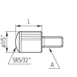 Đầu đo đồng hồ so R=2,5mm, L=20mm, Steel, Inch Mitutoyo 101186 5 productproductproduct id72294 1