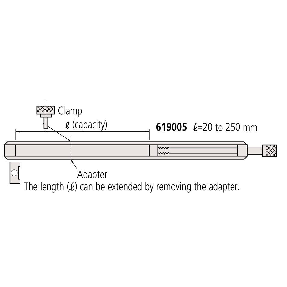 Thanh gá kẹp căn mẫu 20-250mm Mitutoyo 619005 4 Thanh gá kẹp căn mẫu 20-250mm Mitutoyo 619005 - Ảnh 2