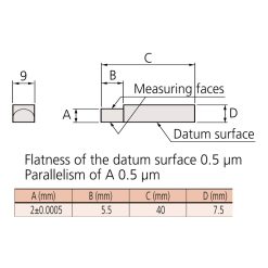 thanh ga kep can mau ban nguyet 20mm mitutoyo 619014 1