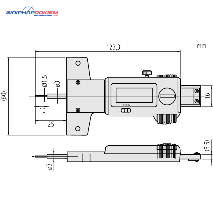 Thước cặp đo sâu điện tử 0-25mm, 0,01mm Mitutoyo 571-100-20 10 Thước cặp đo sâu điện tử 0-25mm, 0,01mm Mitutoyo 571-100-20 - Ảnh 5