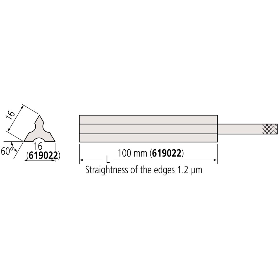 Thước đo cạnh thẳng/song song dạng hình tam giác Mitutoyo 619022 4 Thước đo cạnh thẳng/song song dạng hình tam giác Mitutoyo 619022 - Ảnh 2