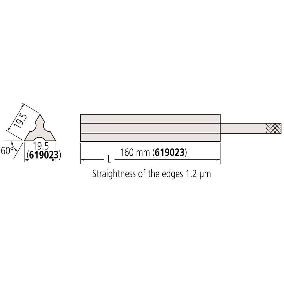 Thước đo cạnh thẳng/song song dạng hình tam giác Mitutoyo 619023 4 Thước đo cạnh thẳng/song song dạng hình tam giác Mitutoyo 619023 - Ảnh 2