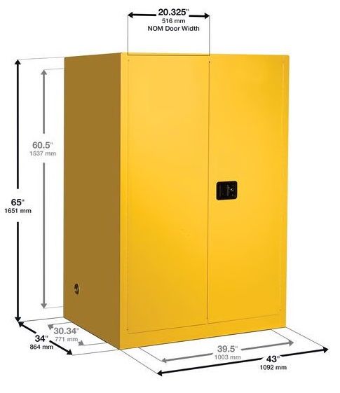 Tủ cao an toàn 2 cửa cho sản phẩm dễ cháy Ecosafe SC60 6 Tủ cao an toàn 2 cửa cho sản phẩm dễ cháy Ecosafe SC60 - Ảnh 3