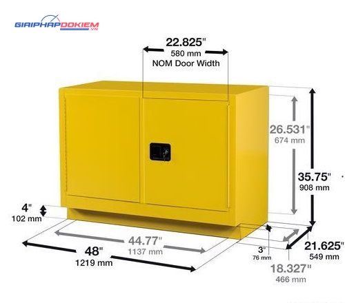 Tủ an toàn 2 cửa cho sản phẩm dễ cháy Ecosafe MB18 6 Tủ an toàn 2 cửa cho sản phẩm dễ cháy Ecosafe MB18 - Ảnh 3