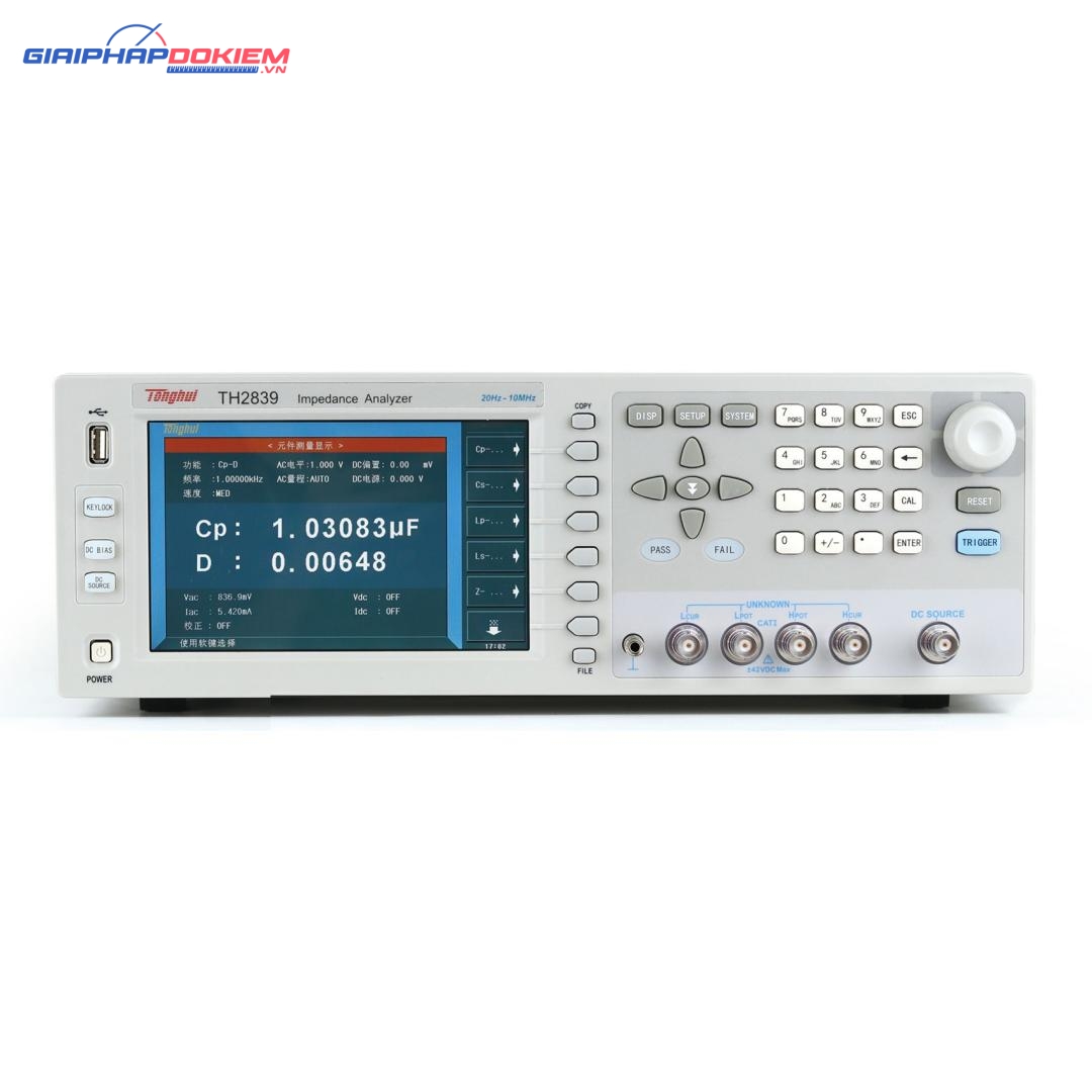 Máy đo trở kháng linh kiện TongHui TH2839 10MHz 4 Máy đo trở kháng linh kiện TongHui TH2839 10MHz