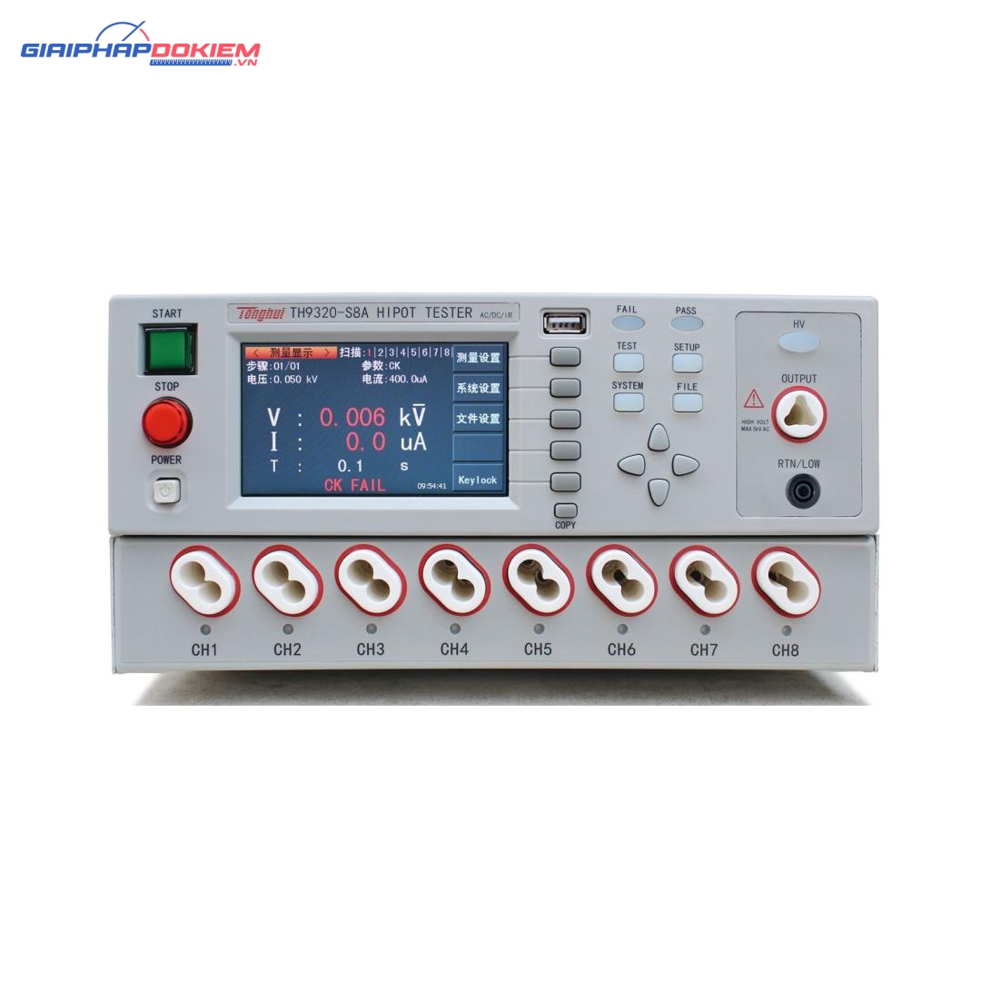 Máy kiểm tra Hi-Pot đa kênh TongHui TH9320S8A 5kVAC-6kVDC 4 Máy kiểm tra Hi-Pot đa kênh TongHui TH9320S8A 5kVAC-6kVDC