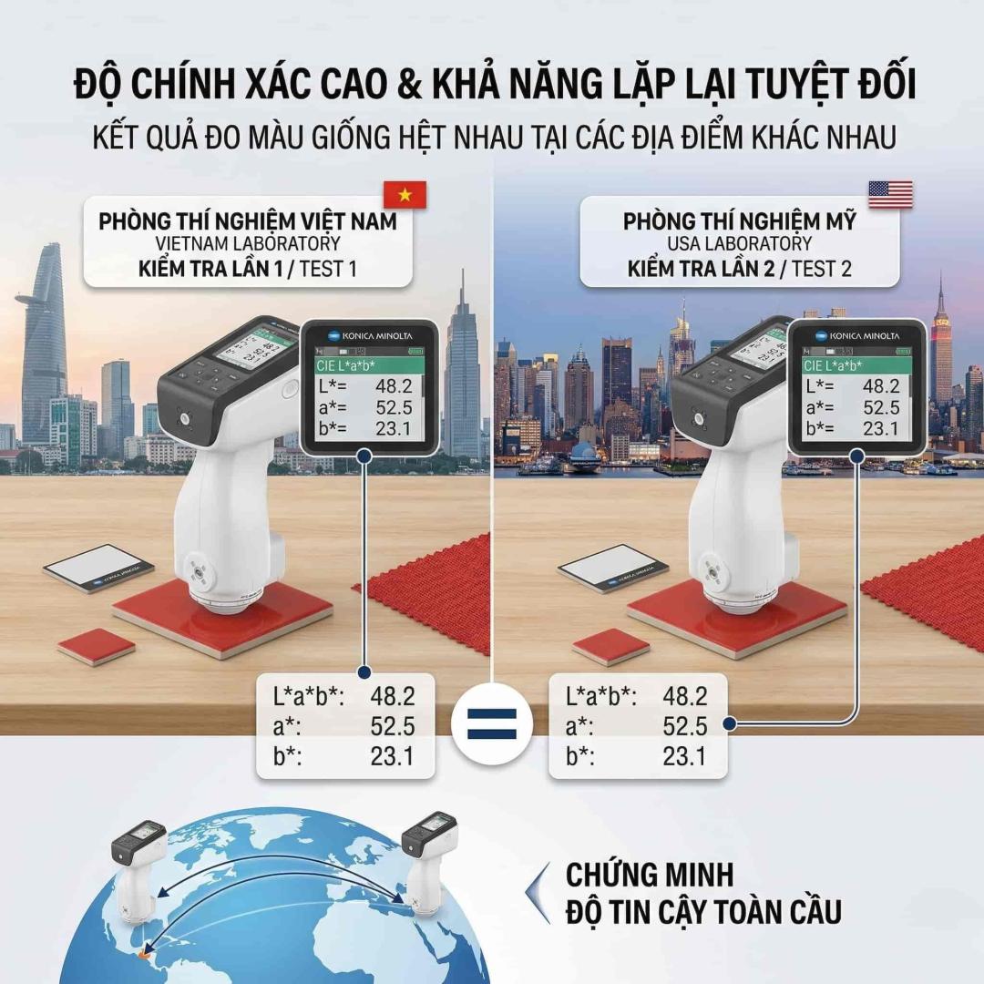 Độ chính xác và khả năng lặp lại của máy đo màu Konica Minolta