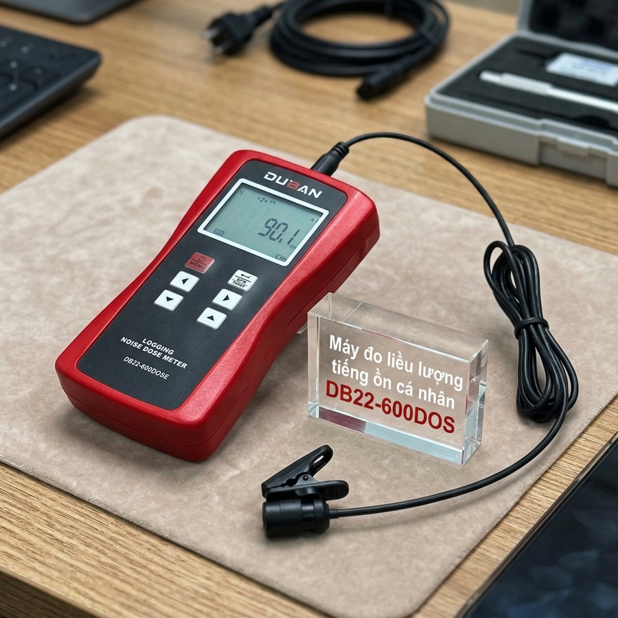 Máy Đo Liều Lượng Tiếng Ồn Cá Nhân DUBAN DB22-600DOS 7 may do lieu luong tieng on ca nhan db22 600dos gemini generated image t6ykknt6ykknt6yk toz7