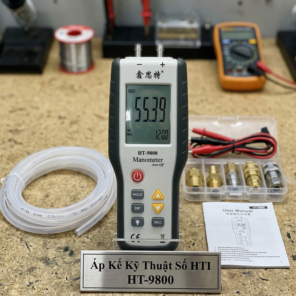 Áp Kế Kỹ Thuật Số HTI HT-9800 6 Áp Kế Kỹ Thuật Số HTI HT-9800 - Ảnh 3