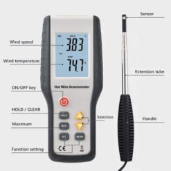 Máy đo tốc độ gió – nhiệt độ Hti HT-9829 (Anemometer, 4 chế độ đo, LCD lớn) 11 auto draft 87 4kd6