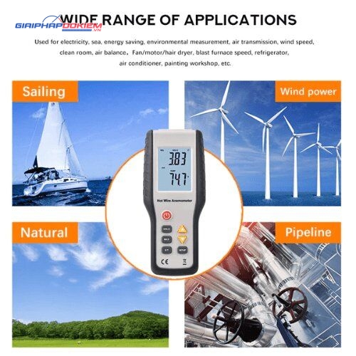 Máy đo tốc độ gió – nhiệt độ Hti HT-9829 (Anemometer, 4 chế độ đo, LCD lớn) 7 Máy đo tốc độ gió – nhiệt độ Hti HT-9829 (Anemometer, 4 chế độ đo, LCD lớn) - Ảnh 5