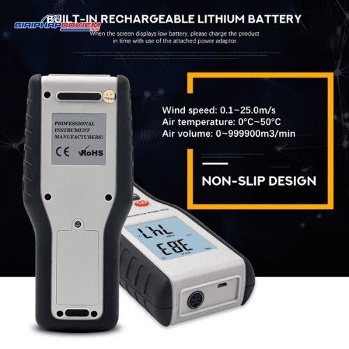 Máy đo tốc độ gió – nhiệt độ Hti HT-9829 (Anemometer, 4 chế độ đo, LCD lớn) 8 Máy đo tốc độ gió – nhiệt độ Hti HT-9829 (Anemometer, 4 chế độ đo, LCD lớn) - Ảnh 6