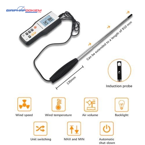 Máy đo tốc độ gió – nhiệt độ Hti HT-9829 (Anemometer, 4 chế độ đo, LCD lớn) 4 Máy đo tốc độ gió – nhiệt độ Hti HT-9829 (Anemometer, 4 chế độ đo, LCD lớn) - Ảnh 2