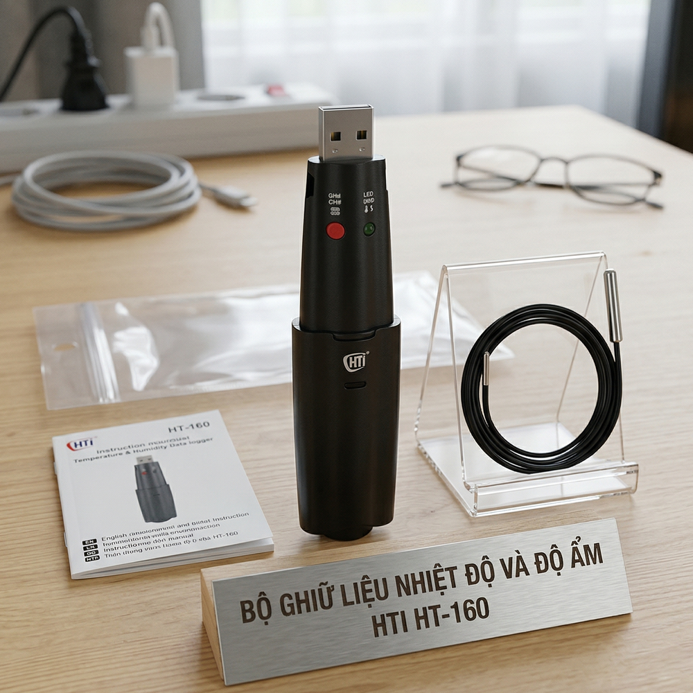 Bộ Ghi Dữ Liệu Nhiệt Độ Và Độ Ẩm HTI HT-160 5 Bộ Ghi Dữ Liệu Nhiệt Độ Và Độ Ẩm HTI HT-160 - Ảnh 2