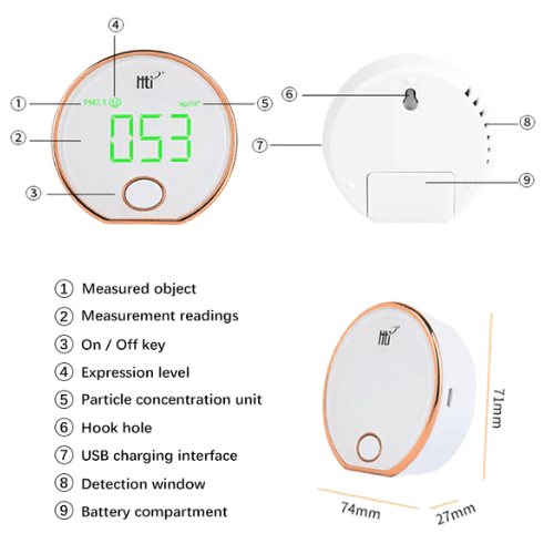 Máy Đo Chất Lượng Không Khí PM2.5 HTI HT-403 8 Máy Đo Chất Lượng Không Khí PM2.5 HTI HT-403 - Ảnh 5