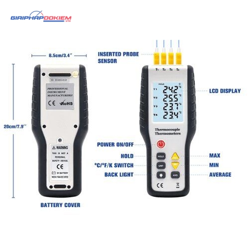 Máy đo nhiệt độ tiếp xúc HTI HT-9815 11 Máy đo nhiệt độ tiếp xúc HTI HT-9815 - Ảnh 8