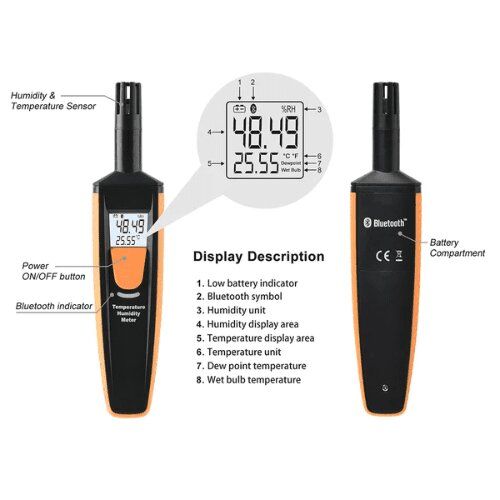 Máy đo nhiệt độ và độ ẩm HTI HT-801 5 Máy đo nhiệt độ và độ ẩm HTI HT-801 - Ảnh 2